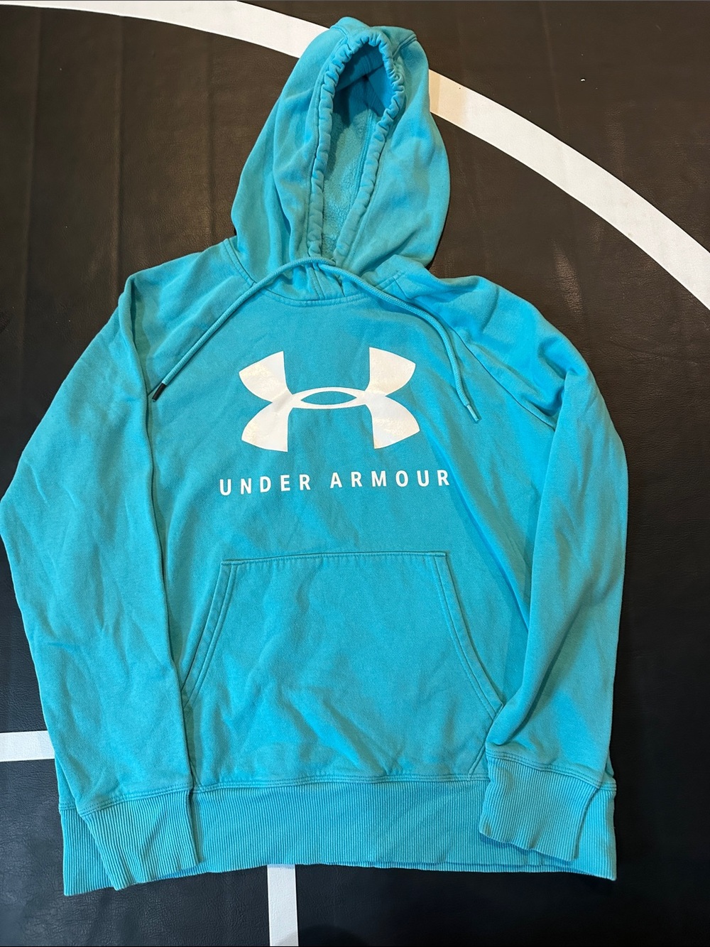 Under Armour Turquoise Pullover Hoodie with White Logo